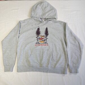 Stio Hoodie Women Medium Grey Let The Outside In Hammock Graphic Pullover